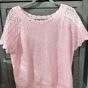 Handmade Pink Lace Knit Top